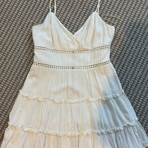 Altar'd State White Lace Trim Dress